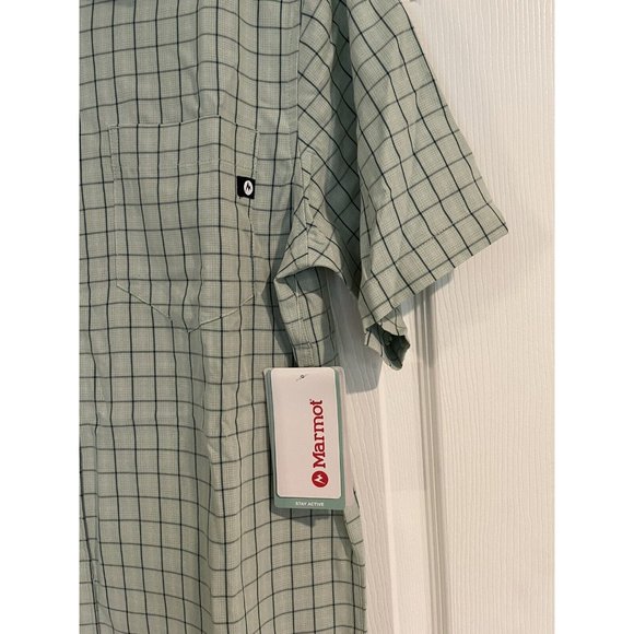 NWT Marmot Men's Eldridge Short-Sleeve Shirt - Crushed Mint - Small - Picture 8 of 10